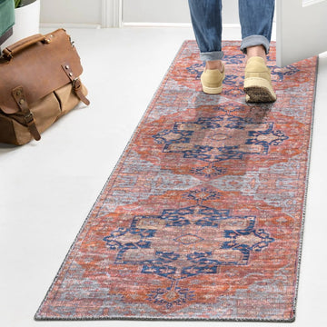 Maris Ornate Medallion Washable Area Rug
